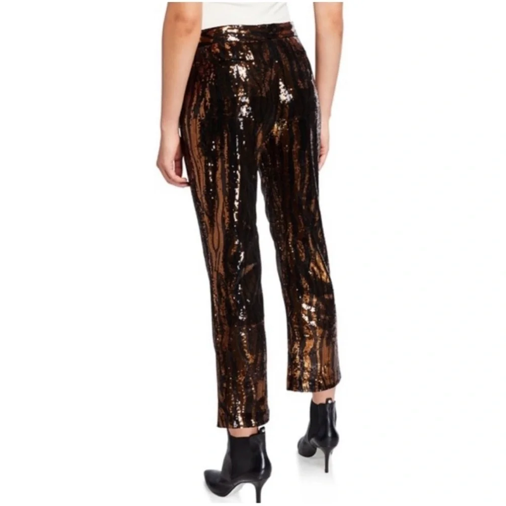 Le Superbe Sequin Bengal Tiger/Animal Print Chino Pants - EUC - size 4 - Picture 4 of 15